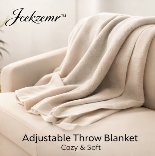 Jcekzemr™ Adjustable Throw Blanket – Cozy & Soft
